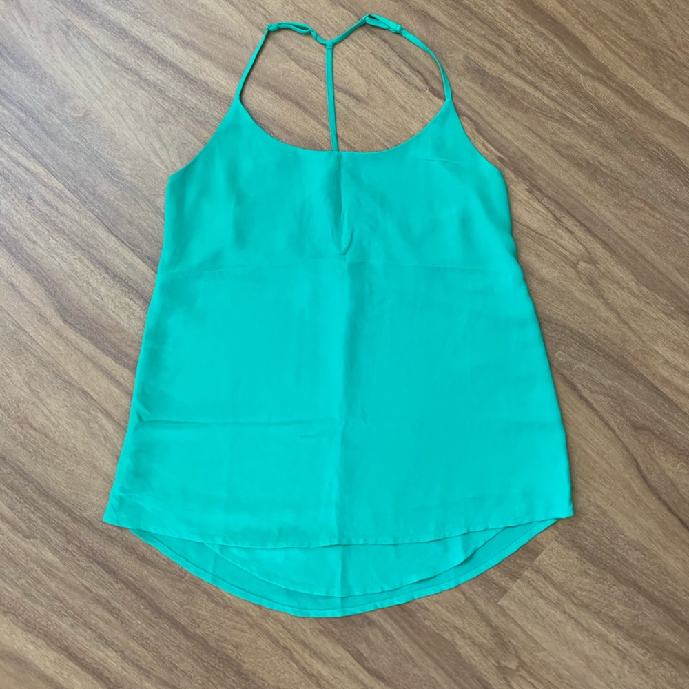 Green Sheer Razor Back Top